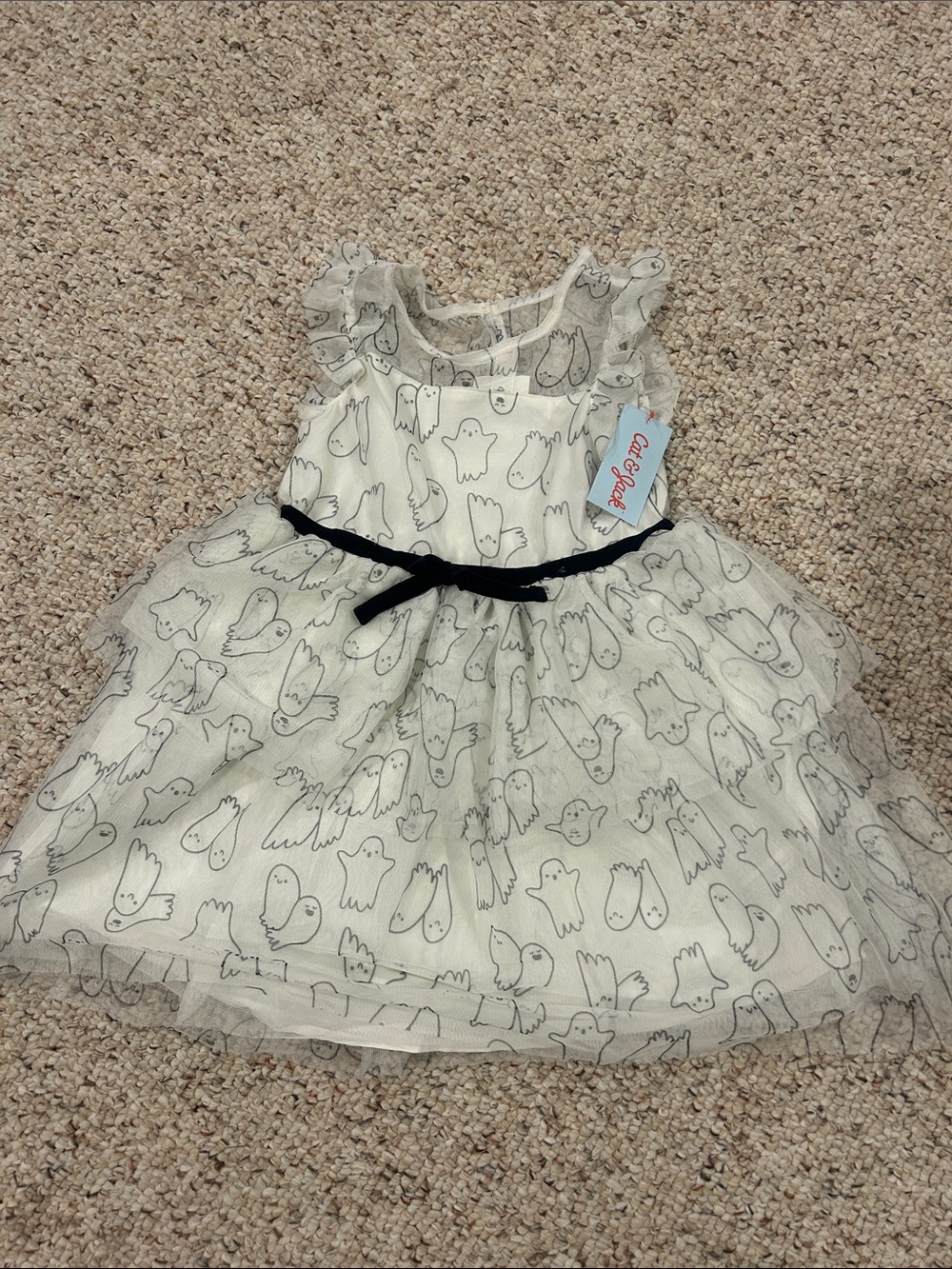Cat & Jack White Halloween Dress with Ghost Print